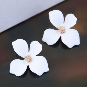 GABBY | Chic Dogwood Gold Trim Trendy Earrings